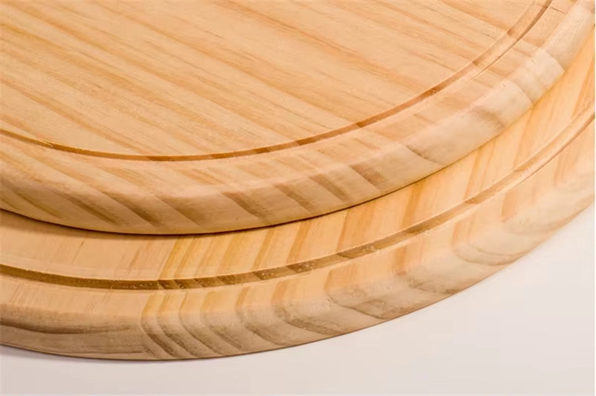 6 to 13Inch Wooden round Pizza Board with Hand Pizza Baking Tray Stone Cutting Board Platter Pizza Stone Cake Bakeware