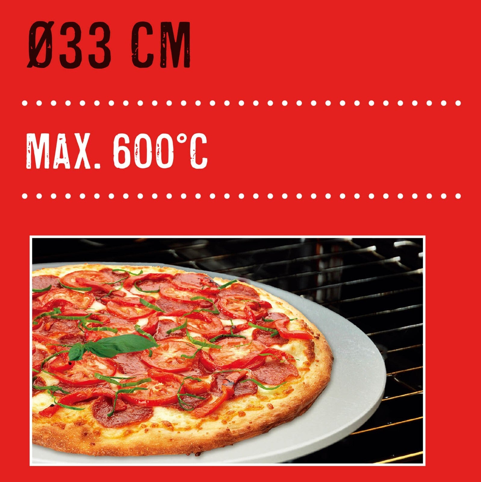 33Cm 600° round Crispy Pizza Baking Stone Barbecue Ceramic Serving Tray Board